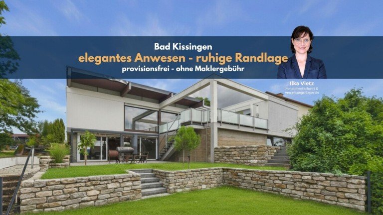 Gartenansicht Bad Kissingen / Reiterswiesen Einfamilienhaus SELTENHEIT - elegantes Anwesen mit Weitblick - provisionsfrei