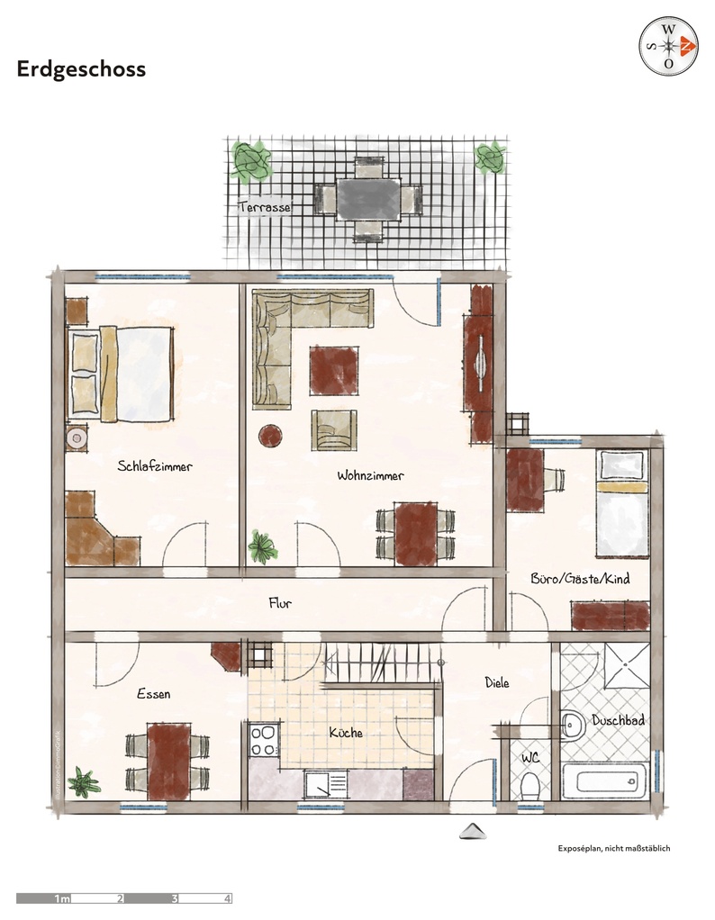 Grundriss-Erdgeschoss Einfamilienhaus Meckenbeuren