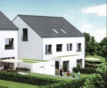 Prospekt-Gartenansicht Ankommen & zuhause f�hlen - moderne Doppelhaush�lfte mit Garten