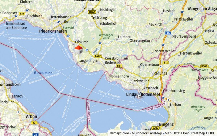 Geolyzer Kartenausschnitt Zweifamilienhaus Langenargen