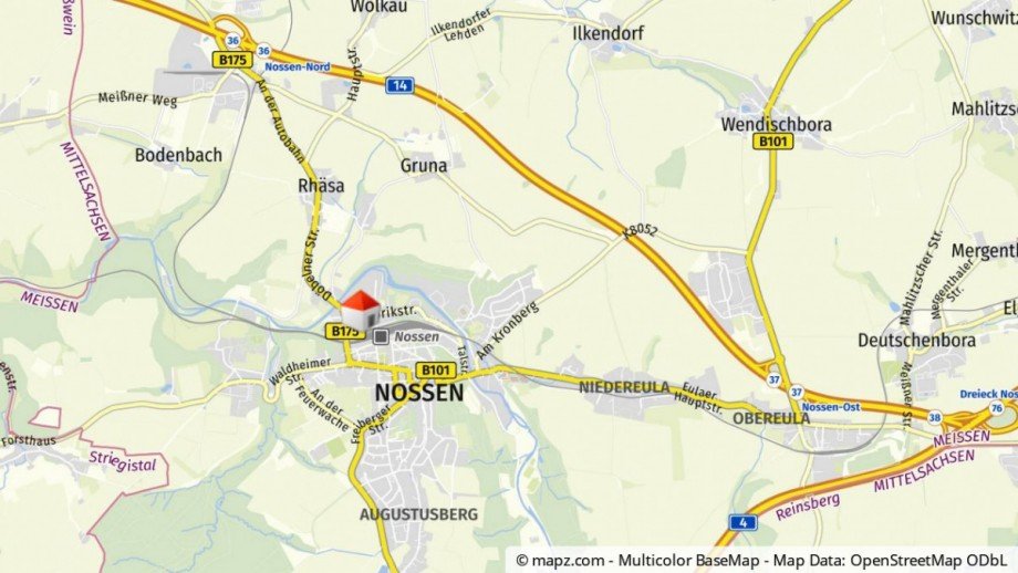 Geolyzer Kartenausschnitt Gewerbegrundst�ck Nossen