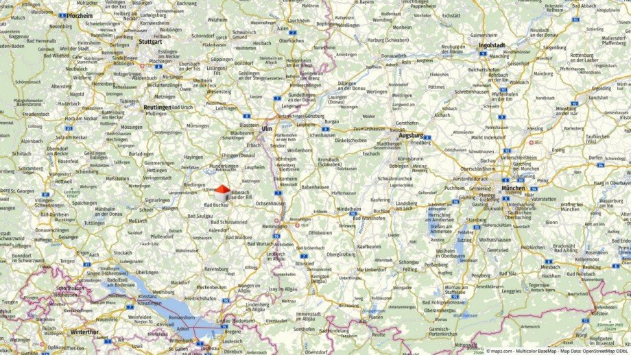 Geolyzer Kartenausschnitt Gastgewerbe Biberach an der Ri�