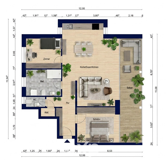2886-Grundriss-oA Etagenwohnung Emmingen-Liptingen